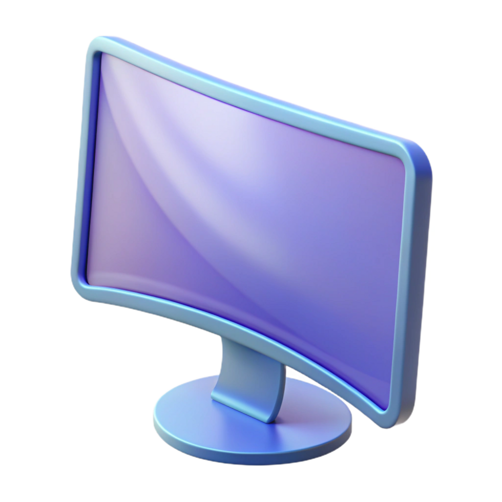 coveted contemporary Computer monitor with curved screen NO BACKGROUND with Transparent Background. high resolution png