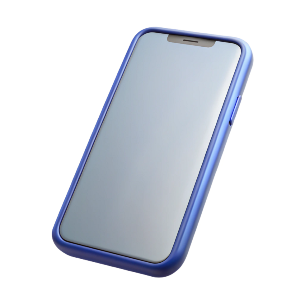dramatic rare Smartphone with blank screen NO BACKGROUND with Transparent Background. png