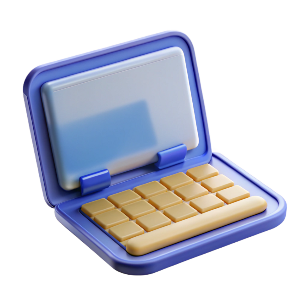 bold wonderful Tablet computer with keyboard case NO BACKGROUND with Transparent Background. detailed png