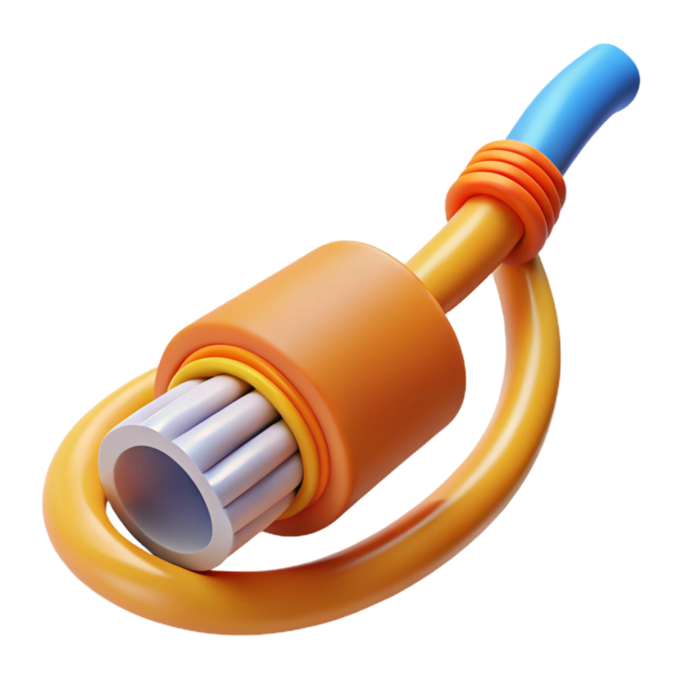 captivating futuristic Fiber optic cable NO BACKGROUND with Transparent Background. high quality png
