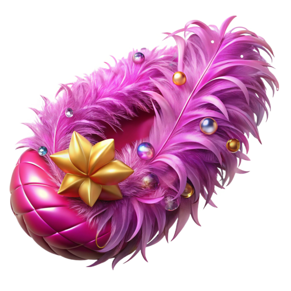 stunning artistic Magenta Pink Feather Boa Cutout original png