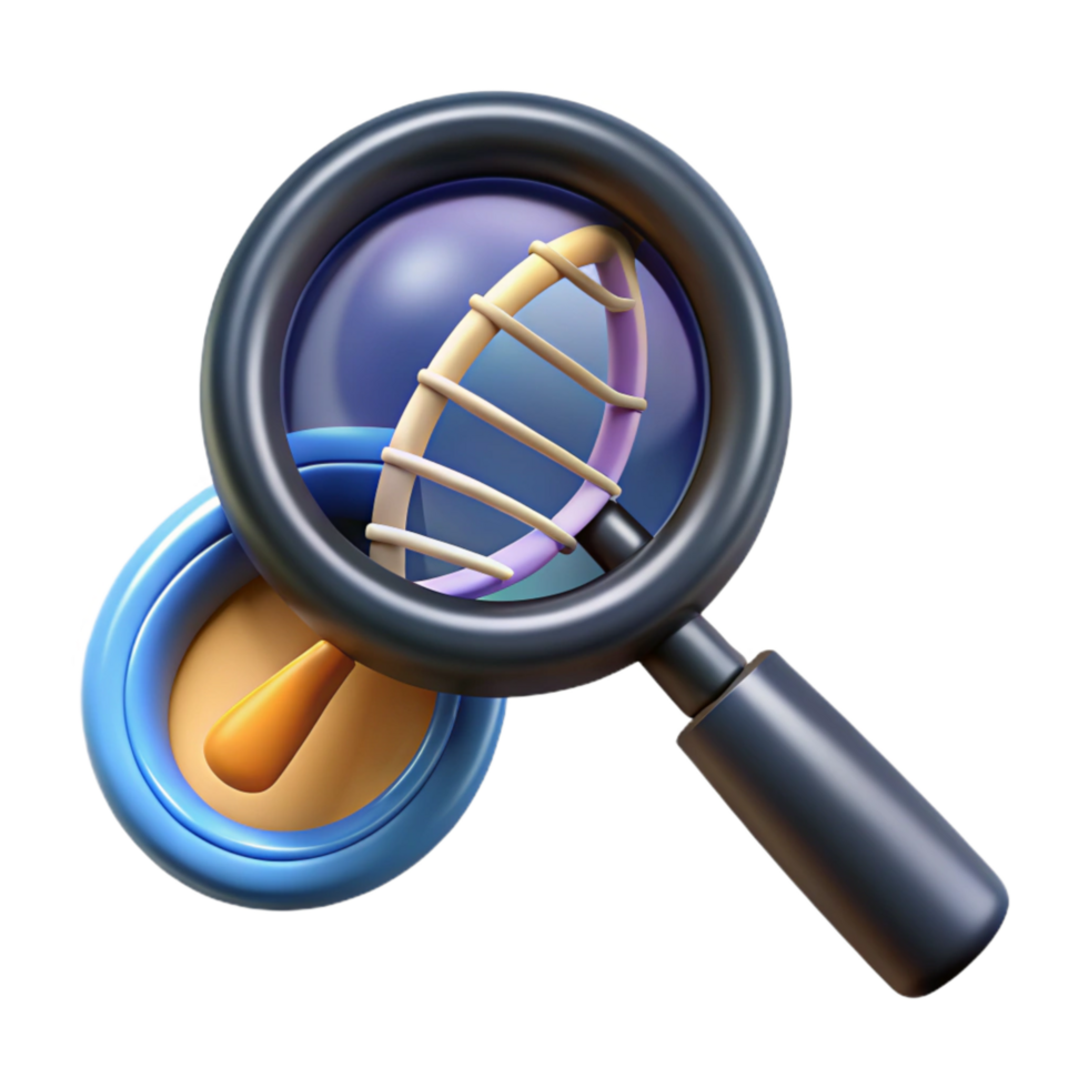 impressive classic Magnifying Glass Over Dna Strand Transparent genuine png