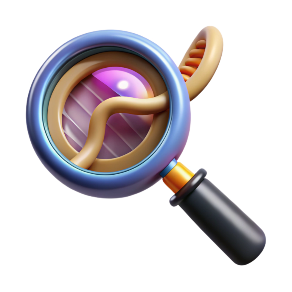vibrant rustic Magnifying Glass Over Dna Strand Transparent png