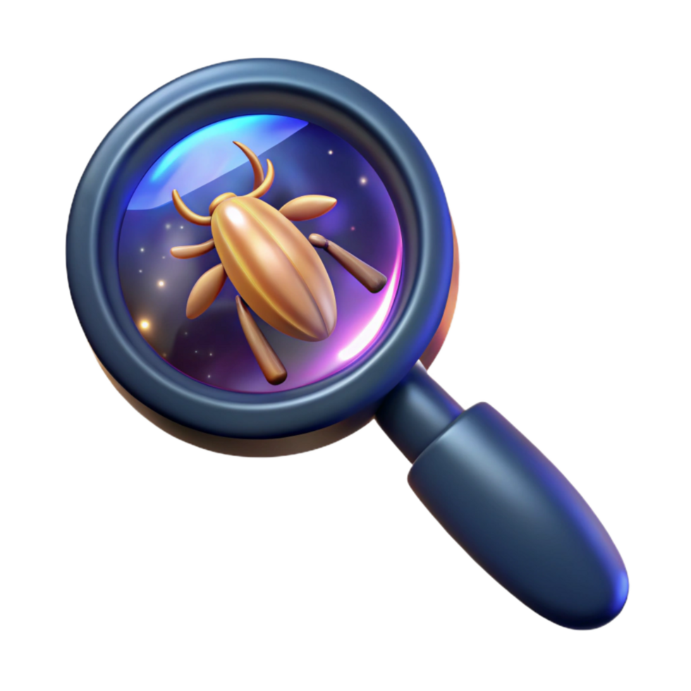 serene modern Magnifying Glass Over Insect Transparent Element detailed png