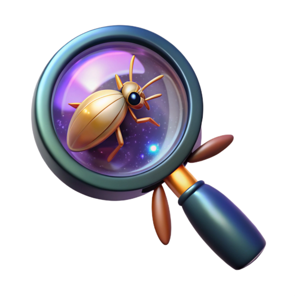 elegant rustic Magnifying Glass Over Insect Transparent Element png