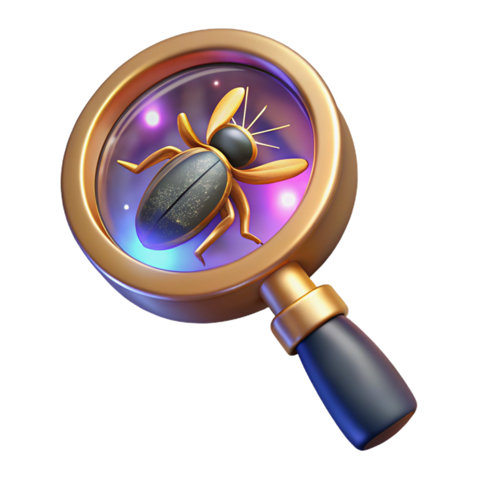 beautiful traditional Magnifying Glass Over Insect Transparent Element authentic png