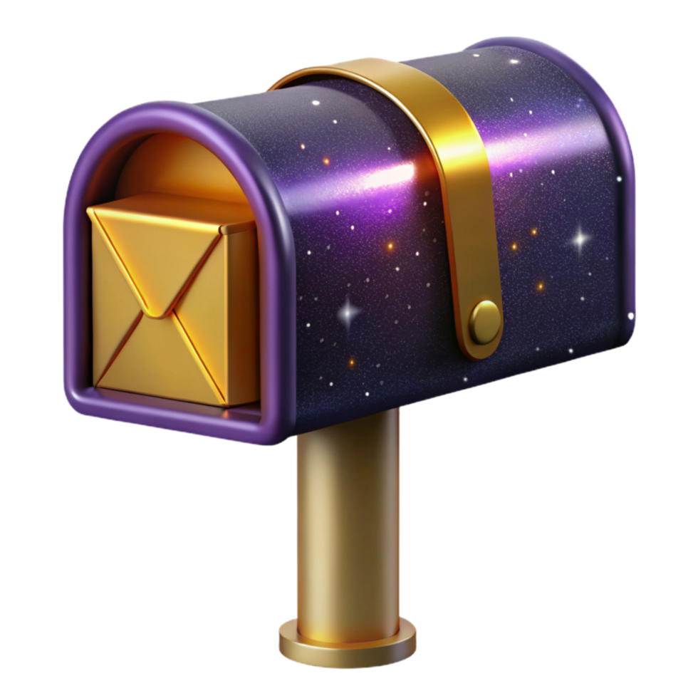 vibrant modern Mail Box Metal Flag Up Transparent Background authentic png