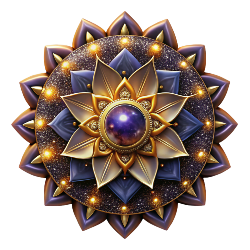 stunning abstract Mandala Art Warm Lighting Isolated high quality png