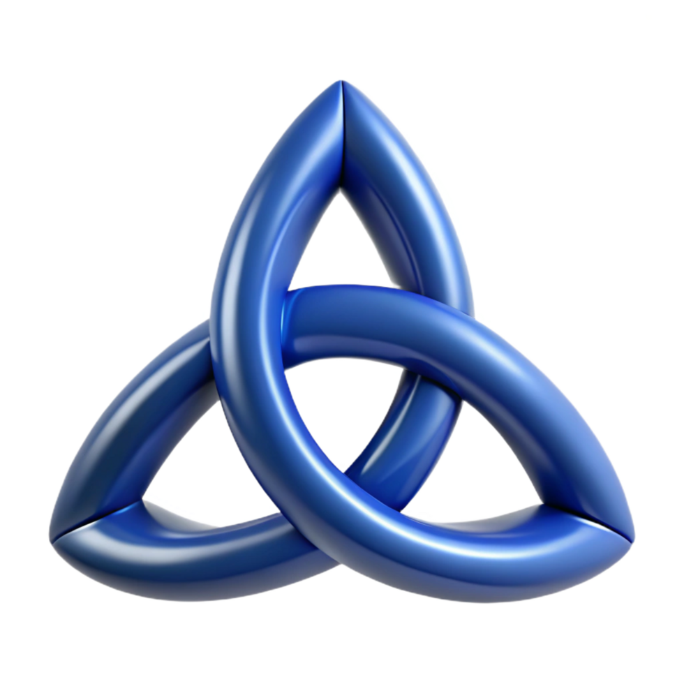 alluring dreamy minimalist Triquetra, Celtic symbol, NO BACKGROUND with Transparent Background. professional png
