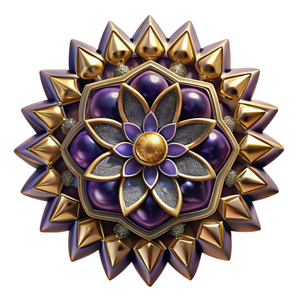 elegant rustic Mandala Ornament Shadowed Transparent Background original png