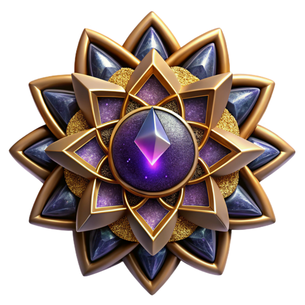 dramatic traditional Mandala Symbol Highlighted Isolated original png