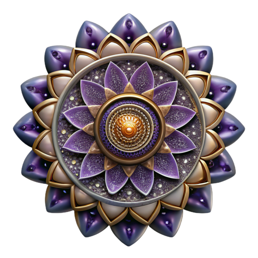 magnificent rustic Mandala with Concentric Circles and Radial Symmetry Cutout png