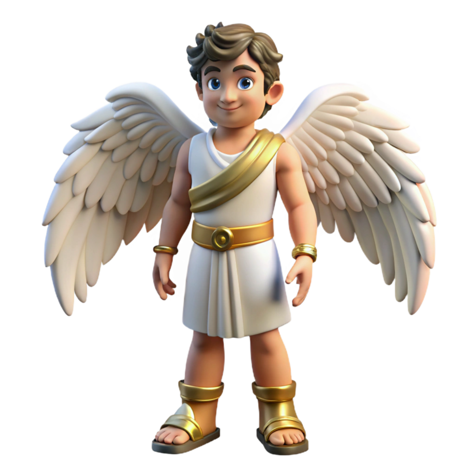dreamy enchanting Hermes, Messenger God, wearing winged sandals, NO BACKGROUND with Transparent Background. artisan png