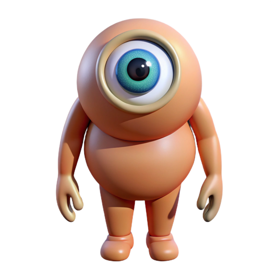 dynamic radiant Cyclops, one-eyed giant, NO BACKGROUND with Transparent Background. professional png