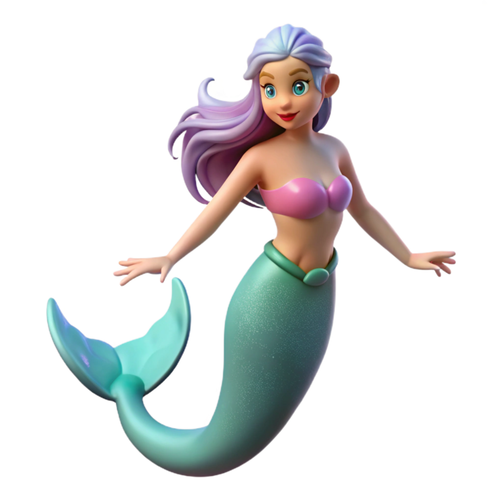 distinguished classic Siren, alluring sea nymph, NO BACKGROUND with Transparent Background. premium png