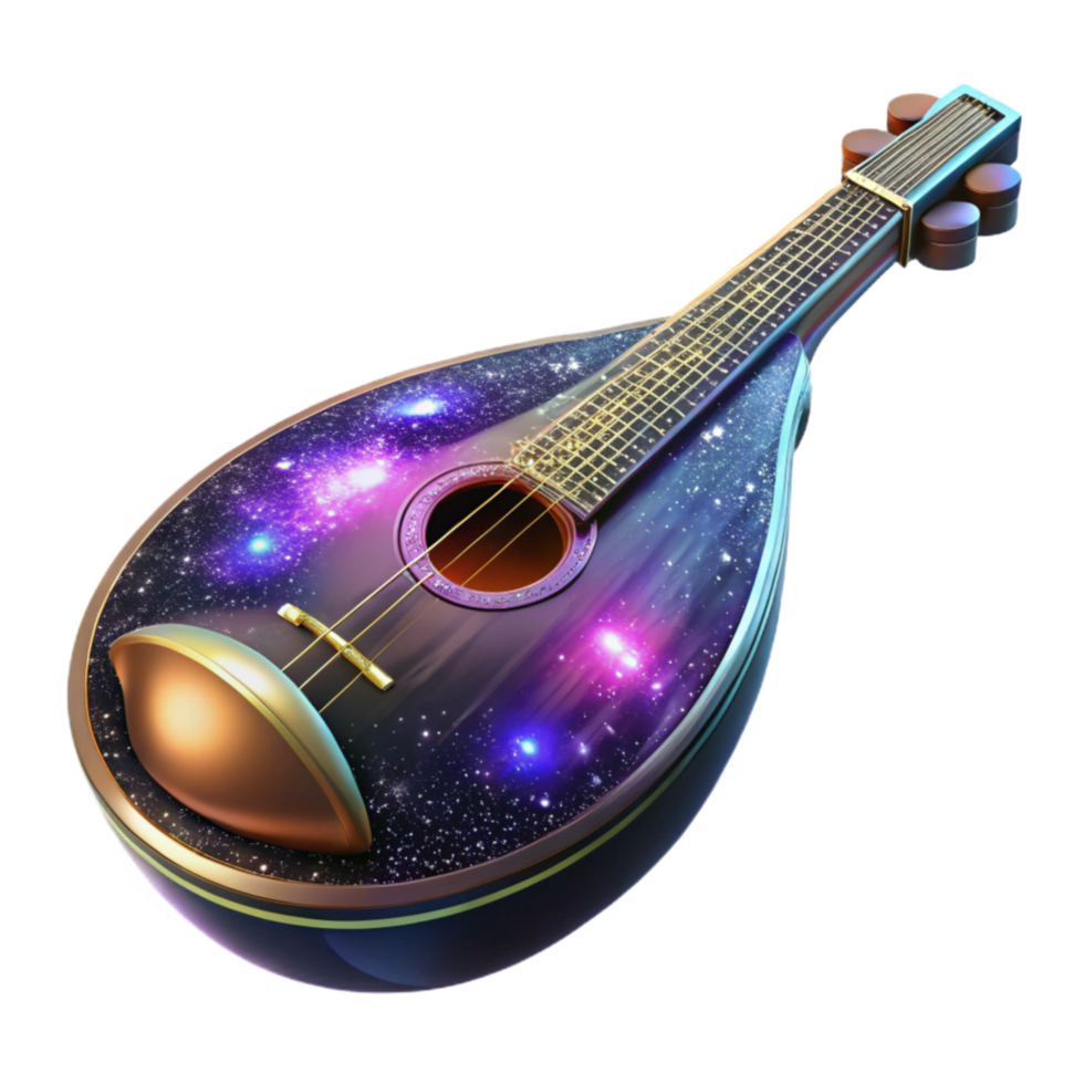 beautiful classic Mandolin Isolated with Double Strings and Oval Body exclusive png