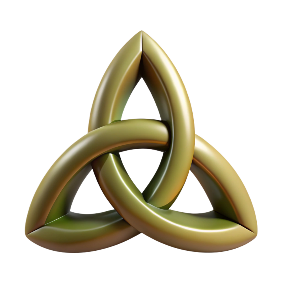 dazzling joyful gothic Triquetra, Celtic symbol, trinity knot, NO BACKGROUND with Transparent Background. genuine png