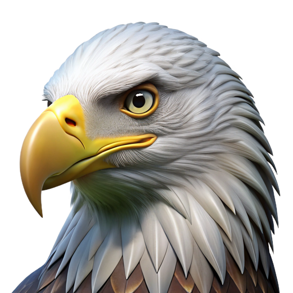 acclaimed traditional A majestic bald eagle, close-up portrait. NO BACKGROUND with Transparent Background. genuine png