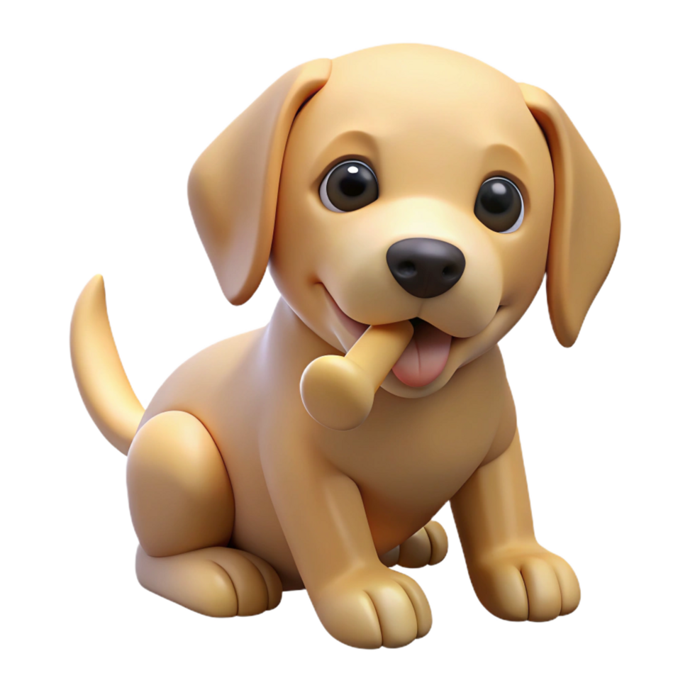 elegant geometric A playful Labrador retriever puppy, chewing a bone. NO BACKGROUND with Transparent Background. fine detail png