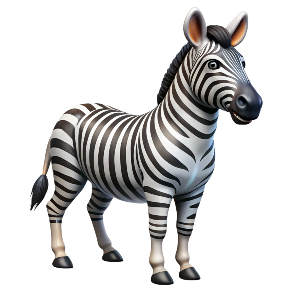 dramatic radiant A striking zebra with bold stripes. NO BACKGROUND with Transparent Background. crisp png