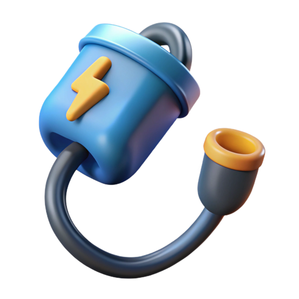 beautiful nordic Electric car charging cable NO BACKGROUND with Transparent Background. luxury png