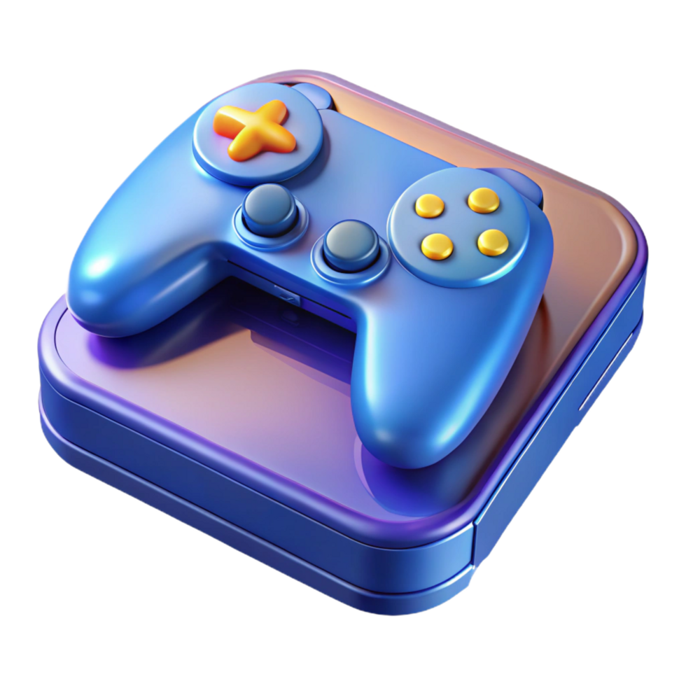 beautiful ethereal nordic Gaming console with controller NO BACKGROUND with Transparent Background. precision png