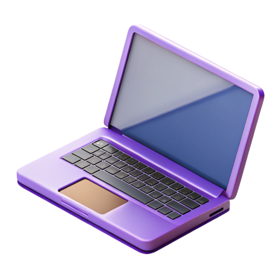 captivating unforgettable Laptop computer with open lid NO BACKGROUND with Transparent Background. png