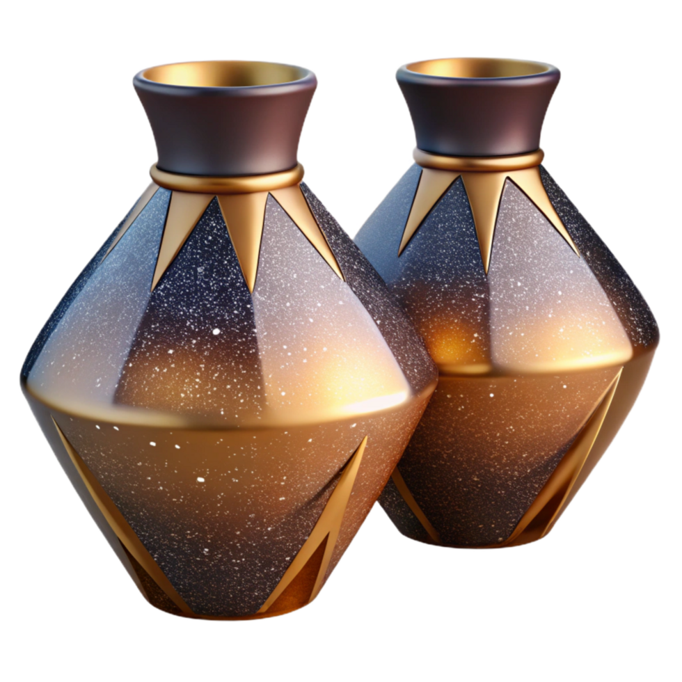 elegant classic Matching Vases Ceramic Material Symmetrical Design Cutout high quality png