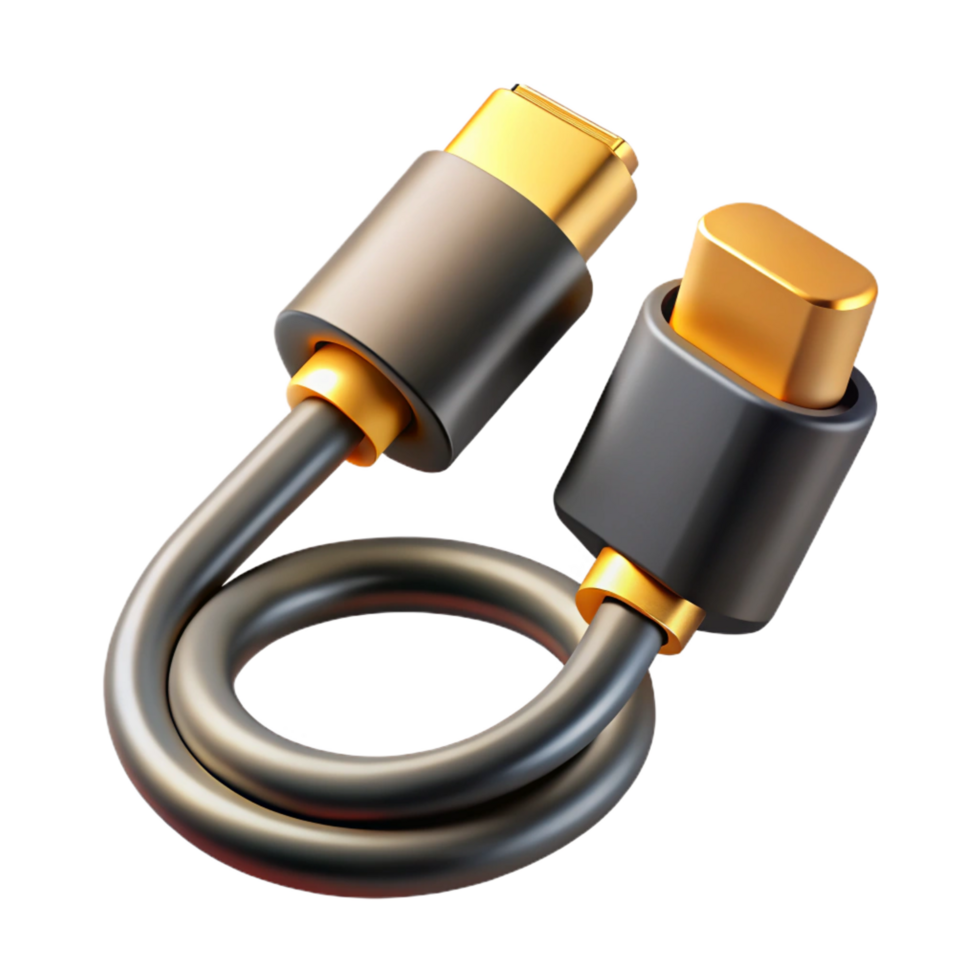 captivating sought-after HDMI cable with gold-plated connectors NO BACKGROUND with Transparent Background. png