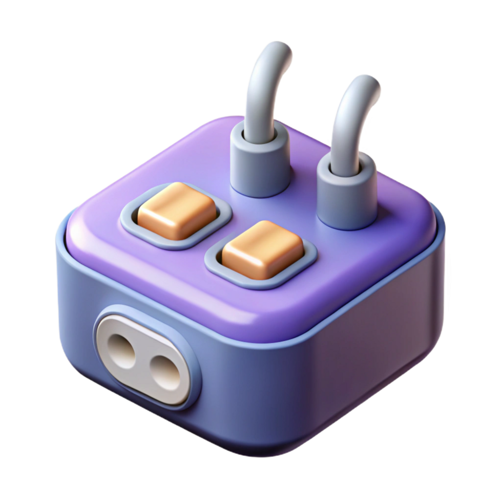 dynamic beautiful Power adapter with multiple ports NO BACKGROUND with Transparent Background. top-tier png