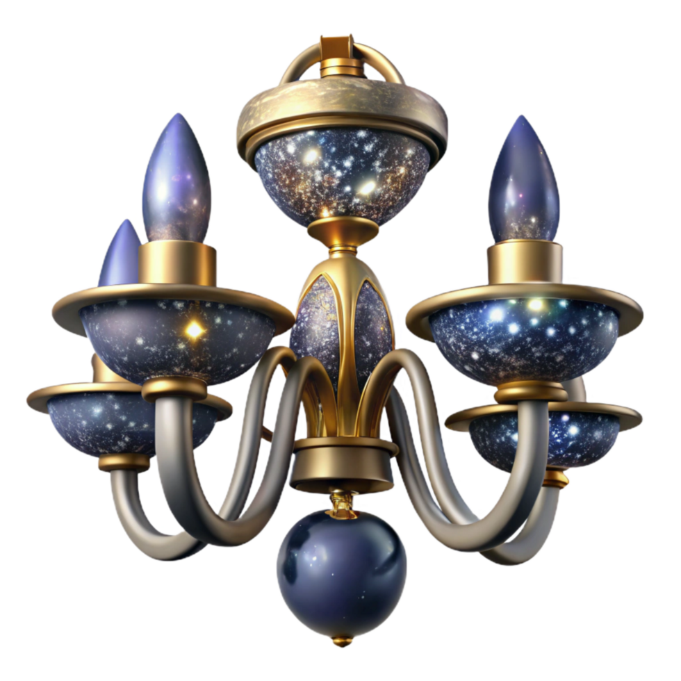 magnificent minimalist Metal Chandelier Cutout with Crystal Accents detailed png