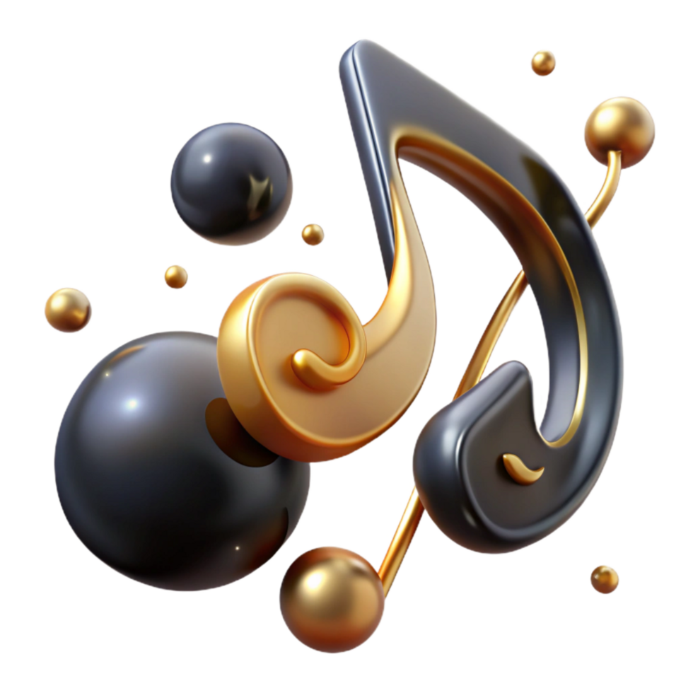 beautiful modern Musical Notes Floating Upward Isolated Element premium png