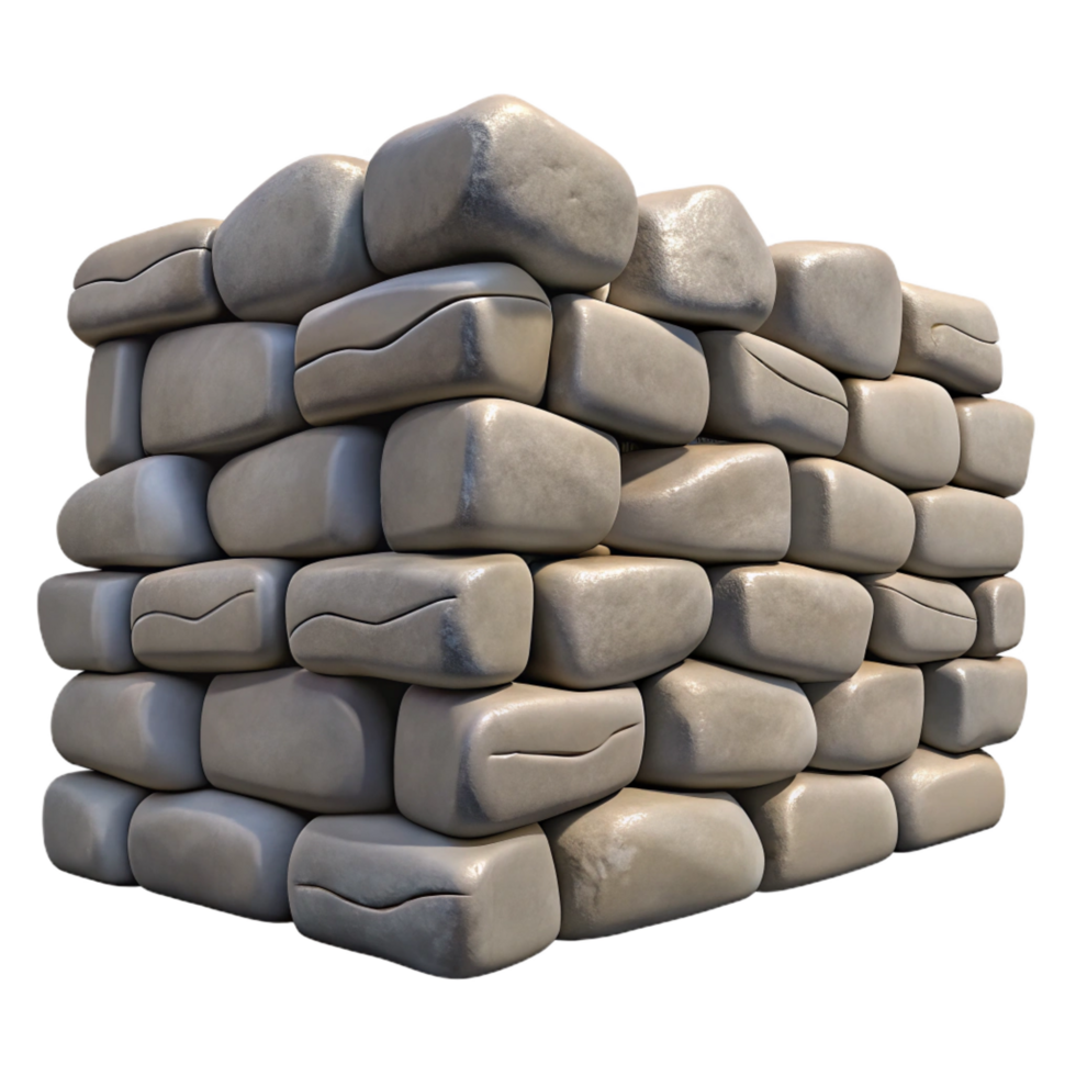 breathtaking sought-after Stone wall, dry stacked, NO BACKGROUND with Transparent Background. png