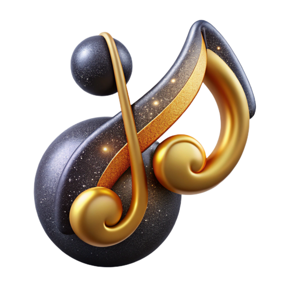 serene rustic Musical Note Iconography Transparent with Elegant Curves high quality png