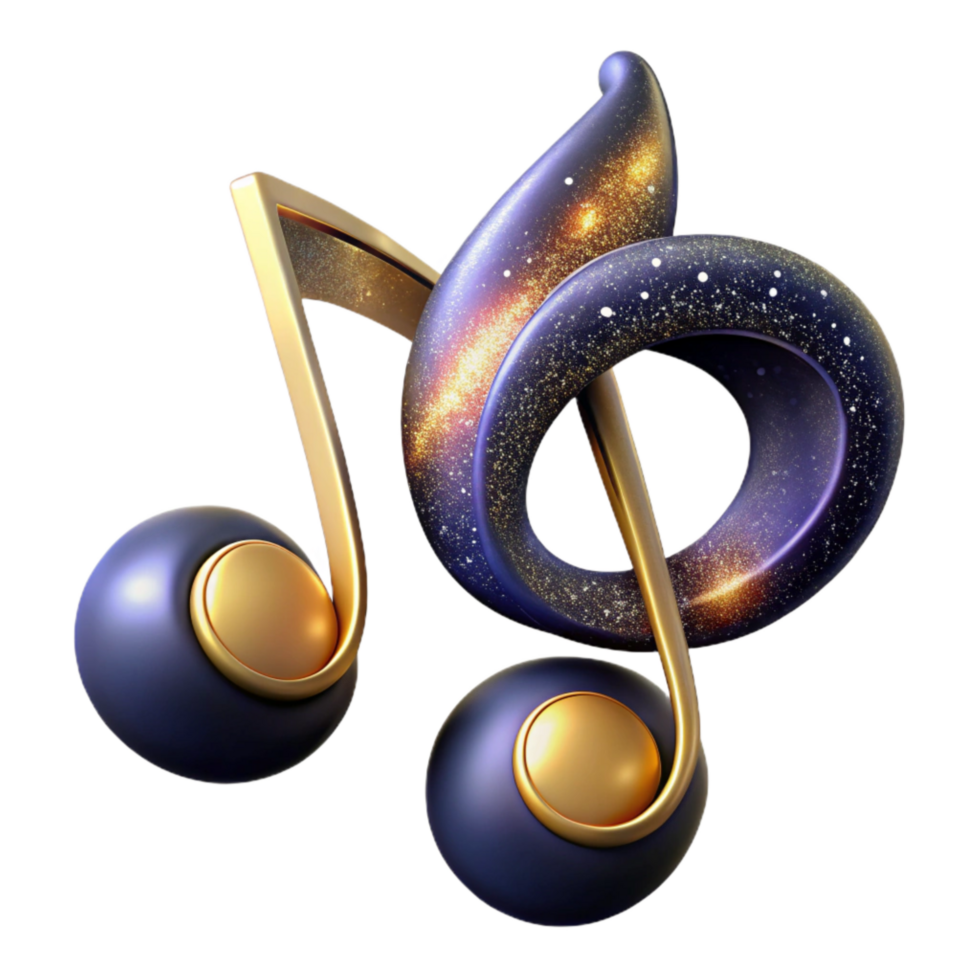 elegant vintage Musical Notes Cutout with Elegant Swirls Isolated high resolution png