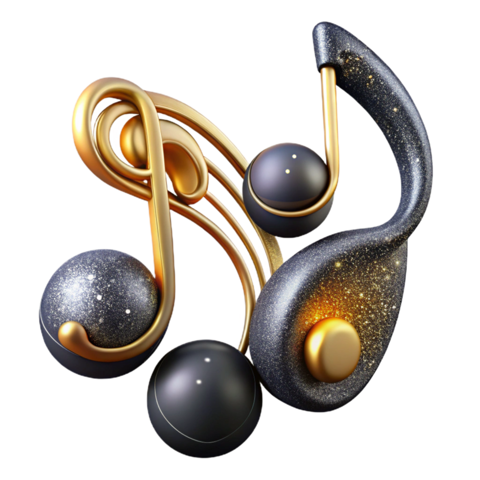 impressive modern Musical Notes Cutout with Elegant Swirls Isolated high quality png