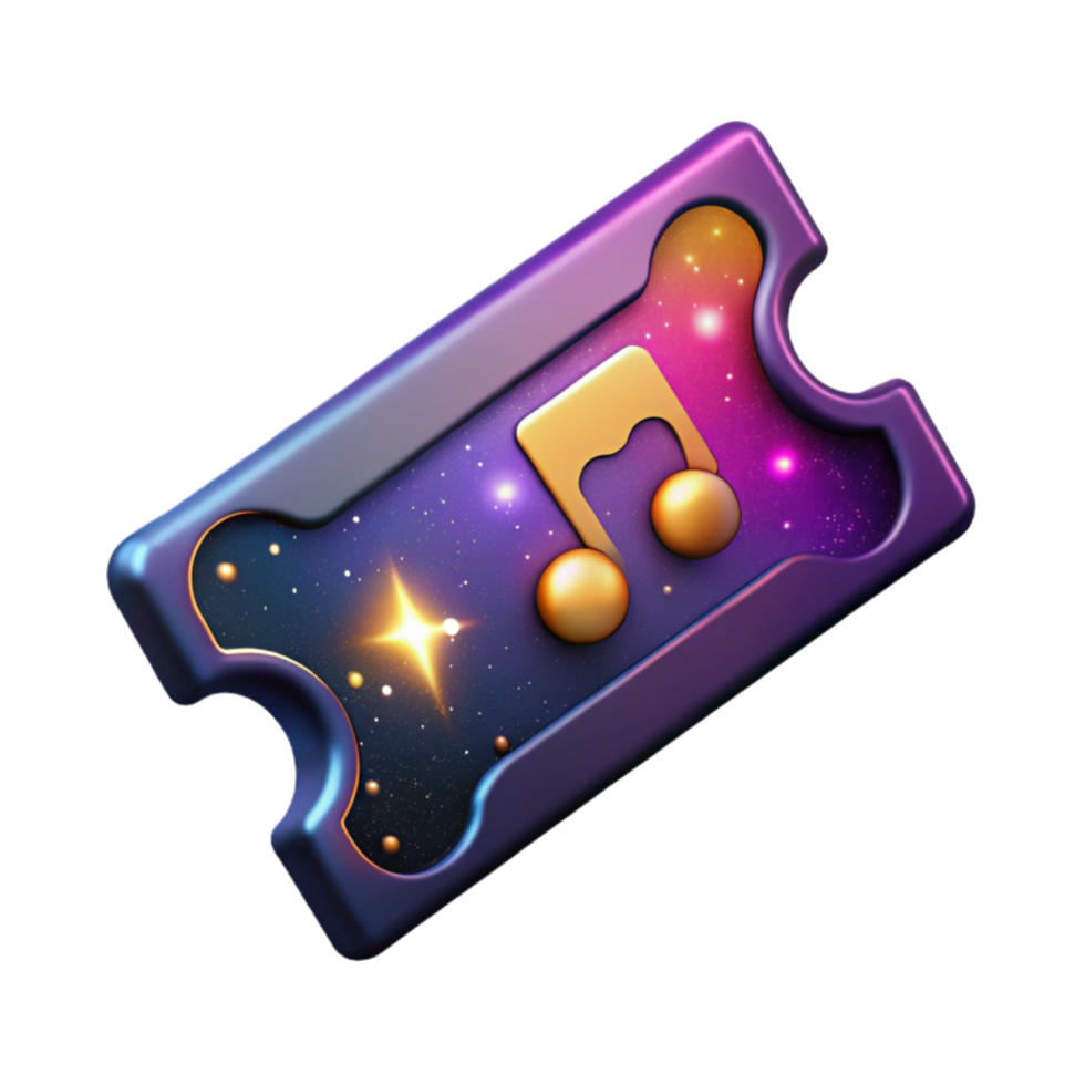 magnificent minimalist Music Festival Ticket Isolated with Colorful Design Transparent Background high quality png
