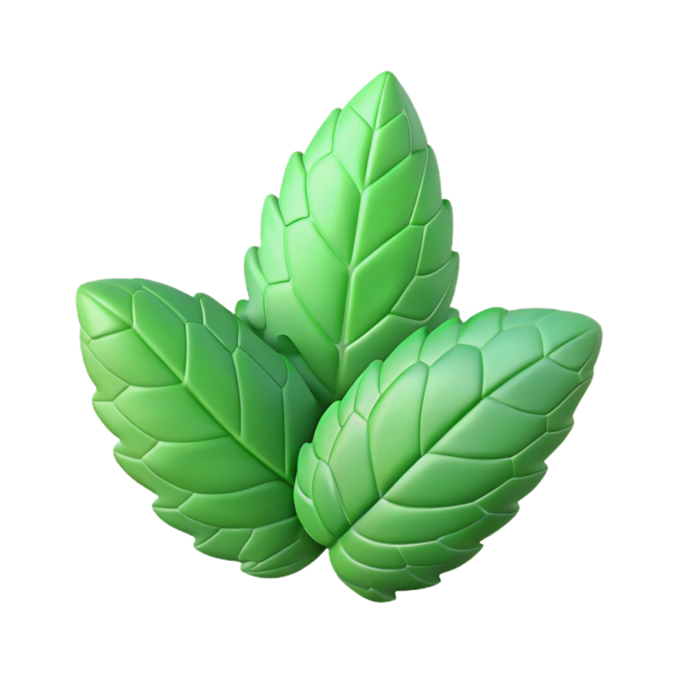 distinctive futuristic Herbal leaf mint NO BACKGROUND with Transparent Background. high quality png
