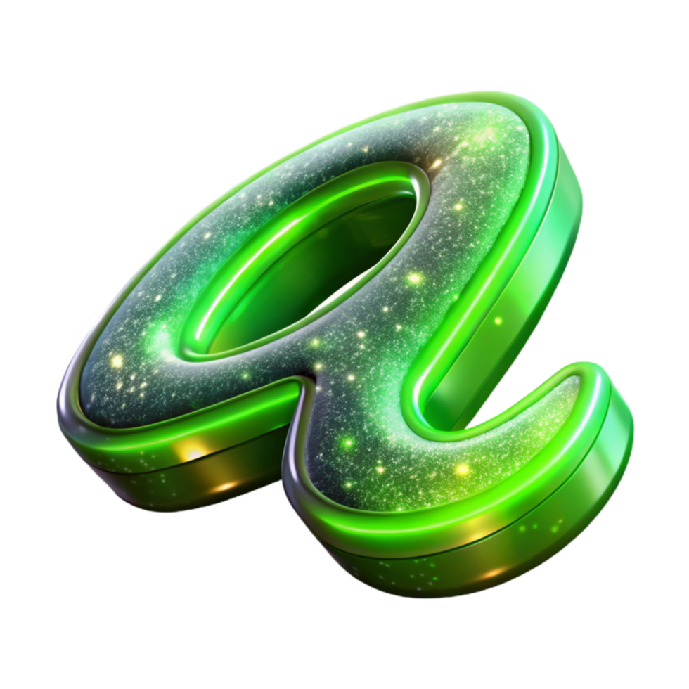 wonderful classic Neon Green Handwritten Font at Symbol Isolated on Transparent Background professional png