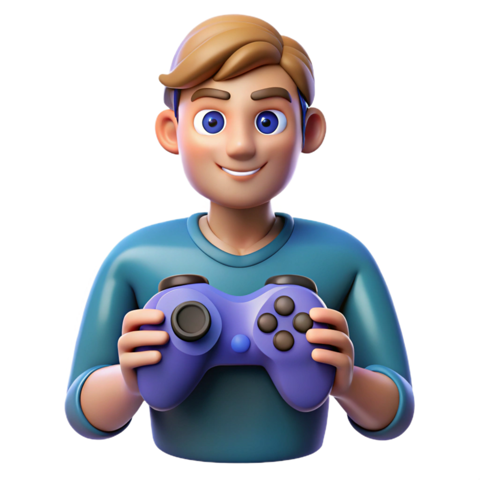 dramatic minimalist Gamer with a controller, NO BACKGROUND with Transparent Background. original png