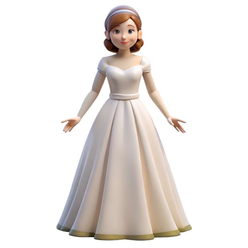 celebrated coastal Bride in a wedding dress, NO BACKGROUND with Transparent Background. authentic png