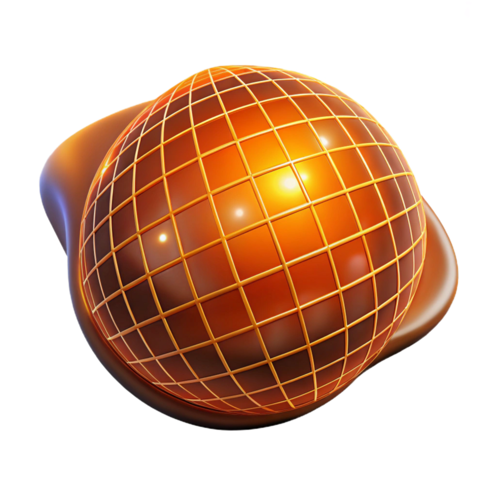 dramatic artistic Neon Orange Grid Distortion Effect Cutout png