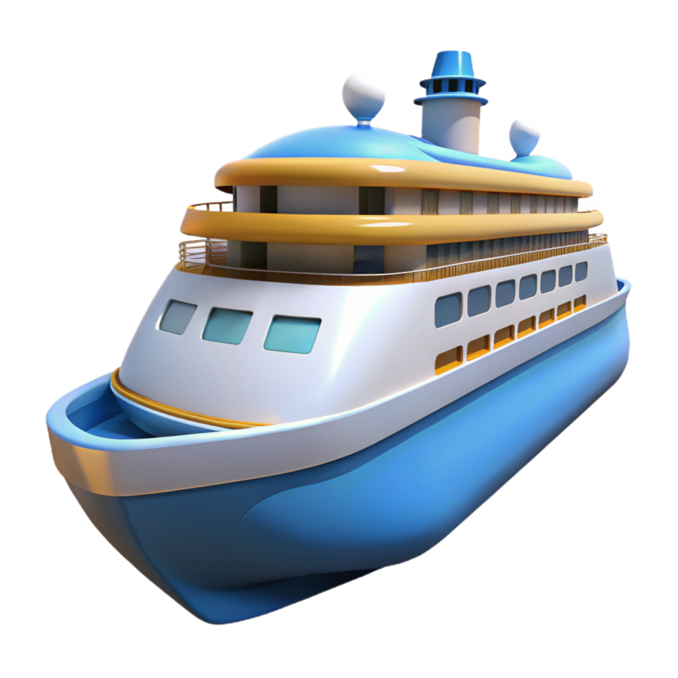 distinctive geometric Cruise ship, NO BACKGROUND with Transparent Background. detailed png