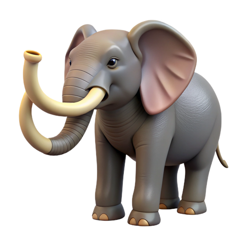 elegant classic A trumpeting Asian elephant, trunk raised. NO BACKGROUND with Transparent Background. high resolution png
