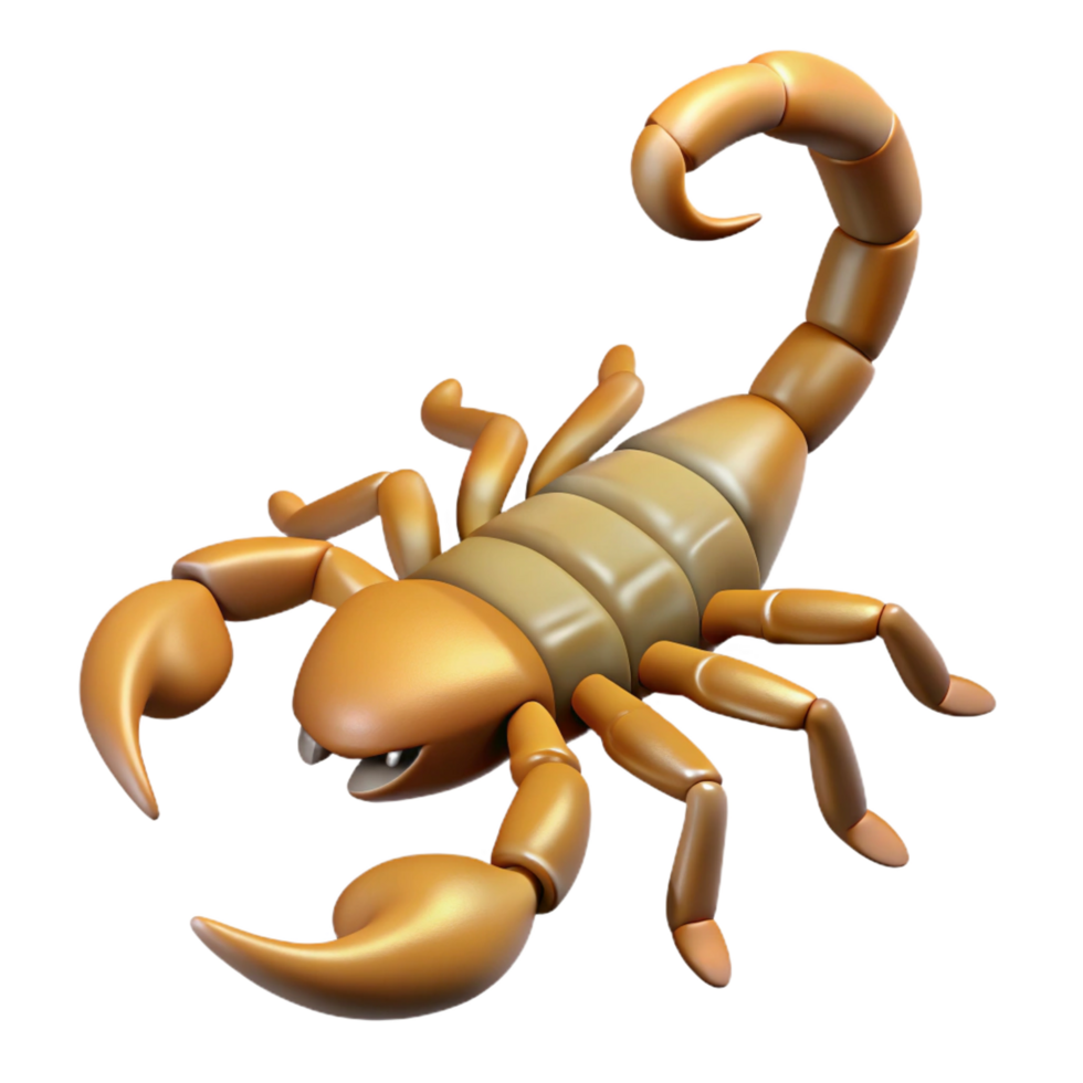 dramatic magnificent A scorpion, tail raised. NO BACKGROUND with Transparent Background. flawless png