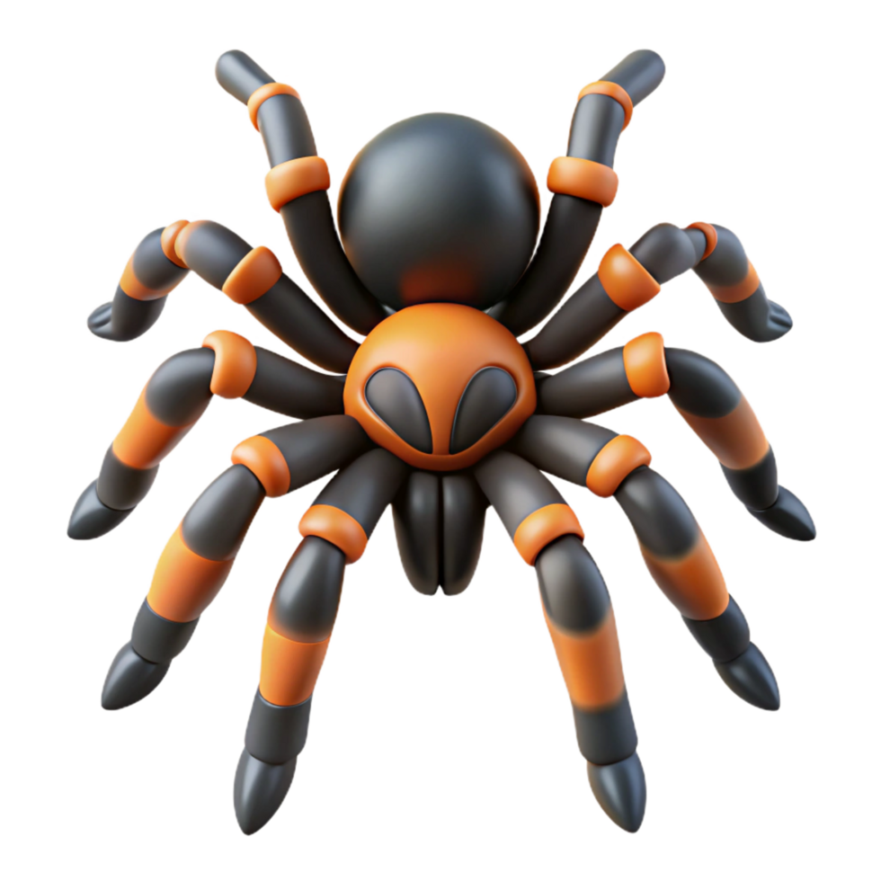 acclaimed modern A tarantula, eight legs visible. NO BACKGROUND with Transparent Background. top-tier png