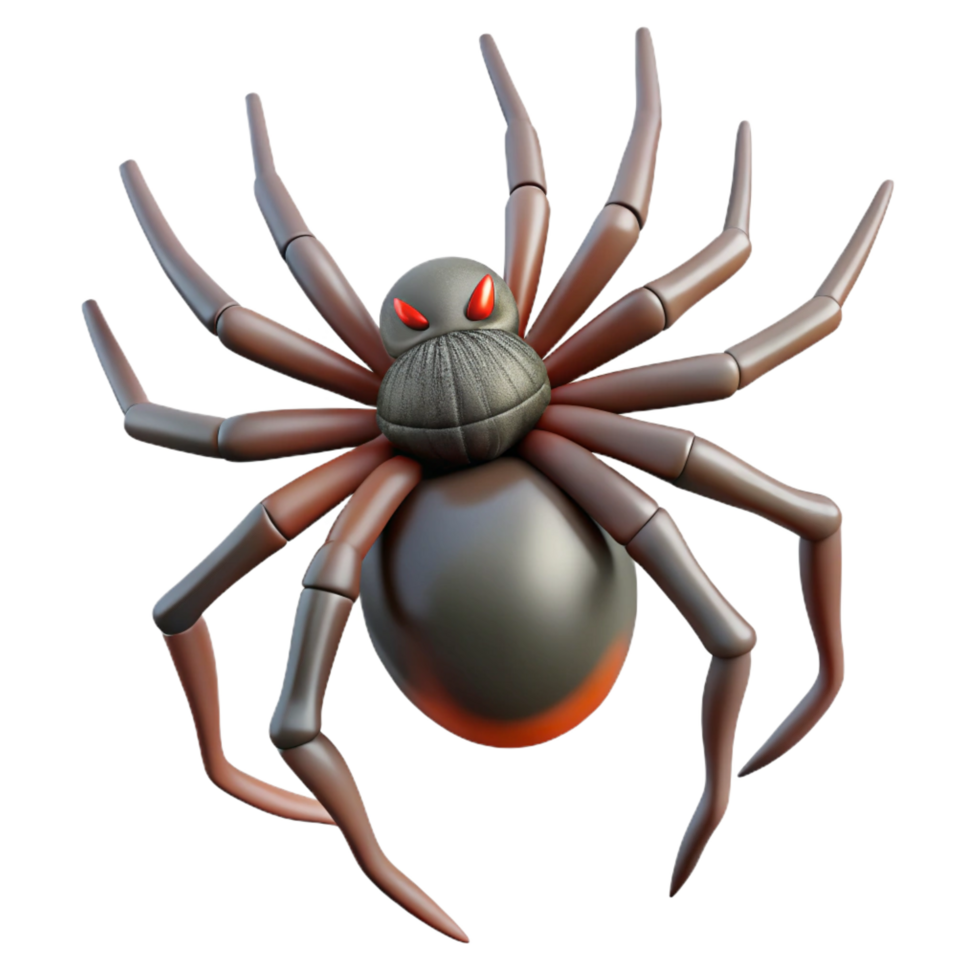 coveted industrial A spider, spinning a web web not visible. NO BACKGROUND with Transparent Background. museum quality png