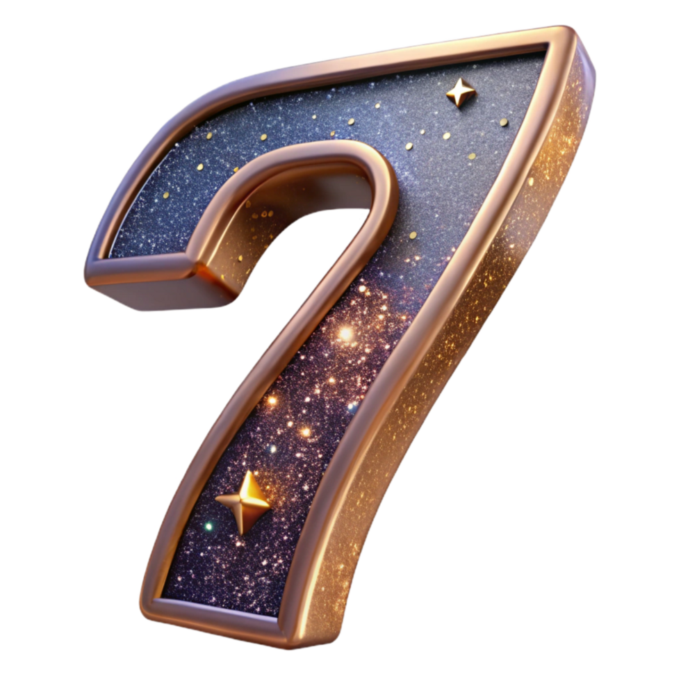 extraordinary creative Number Seven Cutout Thin Stroke authentic png