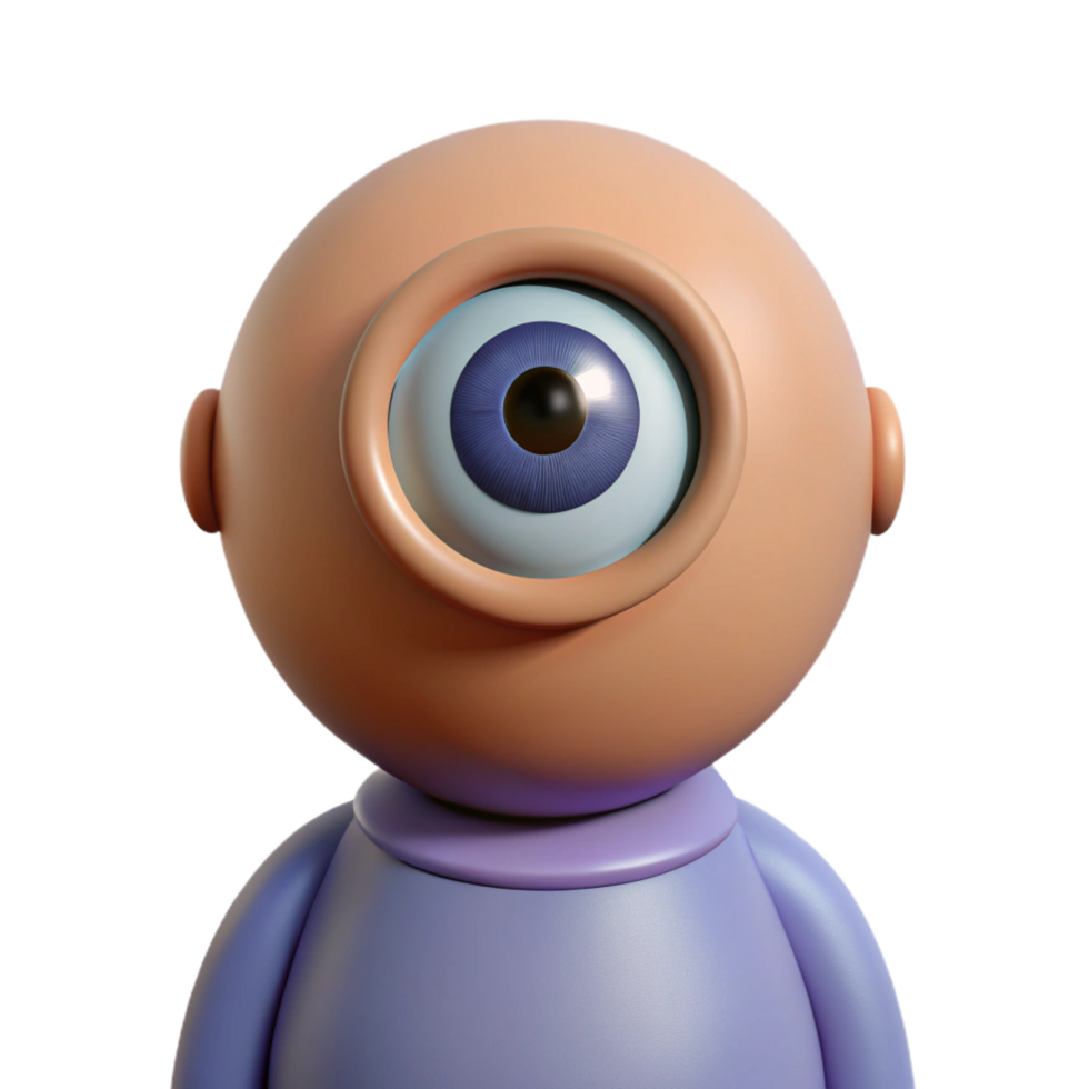 dynamic hypnotic A Cyclops with a single large eye. NO BACKGROUND with Transparent Background. detailed png