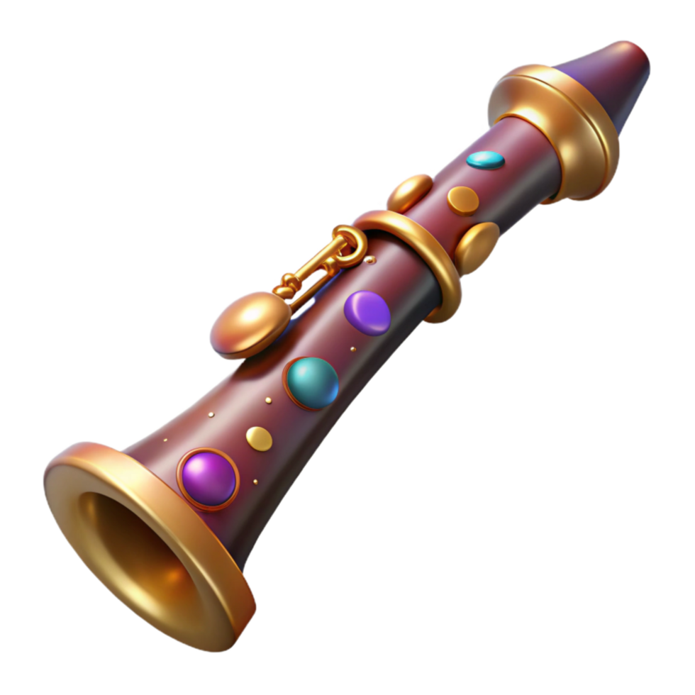 dramatic classic Oboe Isolated with Detailed Keywork and Rich Brown Color premium png